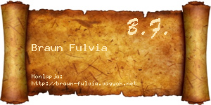 Braun Fulvia névjegykártya